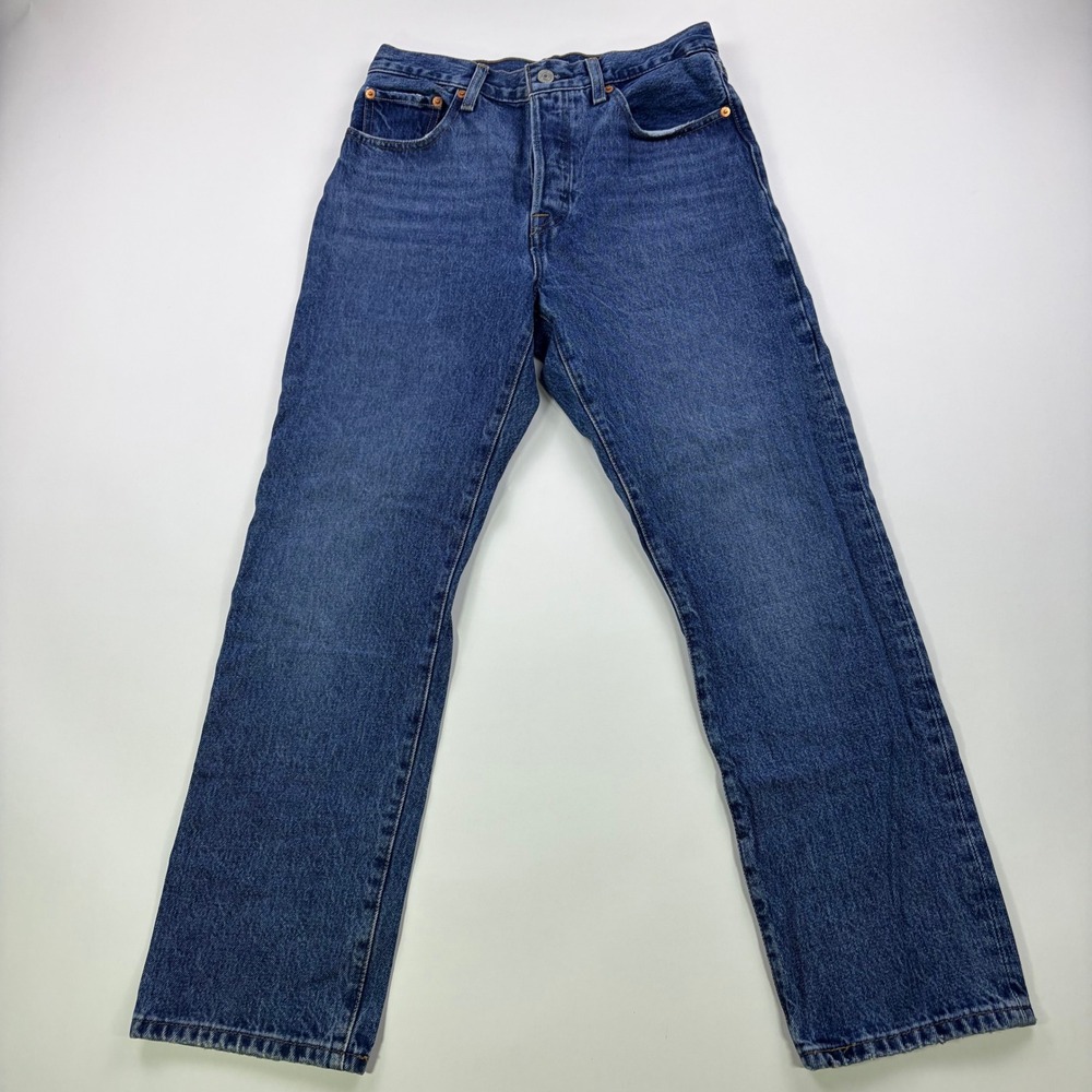 Levi's 501 Original Fit Jeans Womens 27x28 Medium Wash Blue Button Fly Straight